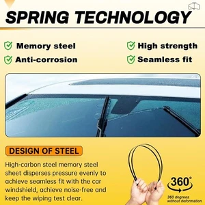 AUTOBOO 26" and 18" Windshield Wipers Blades (Pack Of 2),OEM Quality Premium All - Picture 1 of 8