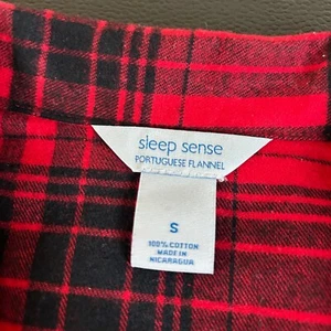 Sleep Sense Flannel Pajama Top Button Up Sleepwear Red Black Womens Small NWT - Picture 1 of 8