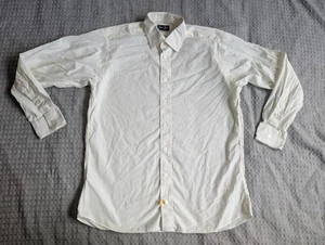 Gitman Bros Shirt Men 15.5x32 Ivory Button Up Long Sleeve USA Made Monogrammed - Picture 1 of 15