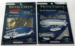 Juego de 2 Modelos Metal Earth Graf Zeppelin + UH-1 Huey 3D Modelos de Aviación NUEVO - Imagen 1 de 3