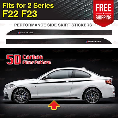 Se adapta a BMW F22 F23 Serie 2 Sport faldón lateral pegatina 5D PATRÓN CARBONO calcomanía de vinilo Foto 1 de 4
