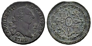Spain-Carlos III. 2 Maravedís 1788. Segovia. Cobre 2,32 g. - Imagen 1 de 1