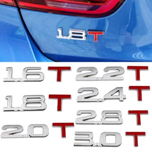 1x 3D 1.8 2.0 2.2 2.4 2.5 2.8 3.0 T Turbo Metal Trunk Emblem Badge Decal Sticker - Picture 1 of 17