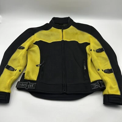 XElement Motorcycle Jacket  Padded Mesh Moto Racing Mens LARGE Black Yellow - Image 1 of 4