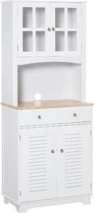DecHome Credenza Alta per Cucina Mobile Buffet in Legno Bianco D35276 - Foto 1 di 9