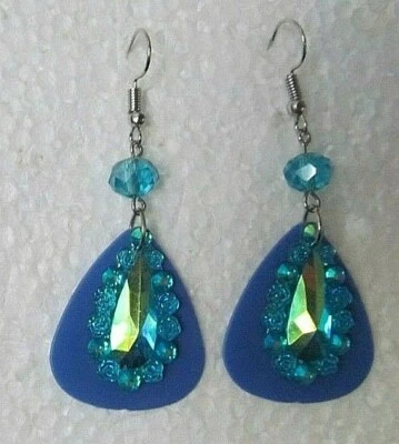 Gancho colgante de 2" con diamantes de imitación de resina azul Foto 1 de 2