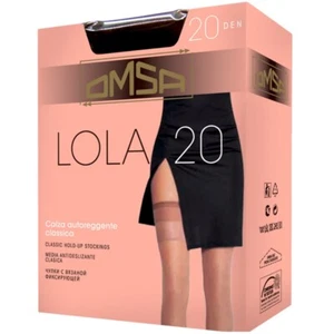 4 Paia Calza Autoreggente Omsa Lola 20 Den Velato in Filanca Calze Donna