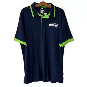 NFL Fanatics Seattle Seahawks Colorblock Kurzarm Polo Herren XL Navy Grün NEU - Bild 1 von 4