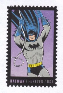 2014 BATMAN STAMP FOREVER STAMP SILVER AGE GOTHAM CITY BAT SIGNAL DC COMICS MNH - Picture 1 of 1