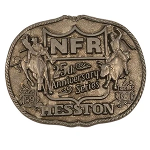 Fibbia cintura rodeo 1983 Bull Rider NFR cowboy vintage finali nazionali Hesston - Foto 1 di 14