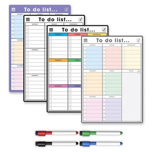 Magnetic To Do List Weekly Planner - Chores Housework Office - 4 Dry Erase Pens - Picture 1 of 71