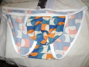 A N2N DAREDEVIL MEN'S SWIM BIKINI, WITH N2N LOGO ON REAR, COLORFUL,UNLINED LG. - Picture 1 of 5