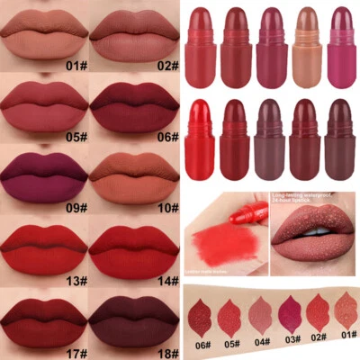 18 Colors Pill Capsule Lipstick Velvet Nude Mix Matte Waterproof Lip Cosmetic ! - Image 1 of 4