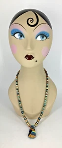 SWAIA 2023 Native American Rudy Coriz Multi Necklace Mosaic Reverse to Turquoise - Picture 1 of 10