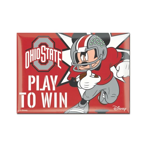 OHIO STATE BUCKEYES MICKEY MOUSE PLAY TO WIN 2.5" x 3.5" METAL MAGNET WINCRAFT Cover
