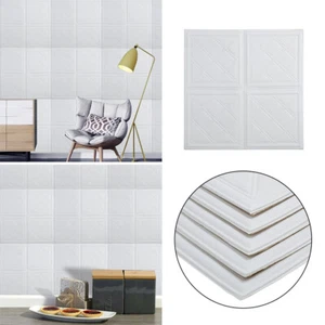 20x 6mm Self Adhesive 3D Tile Foam Stick Safety Wall Paper Wall Sticky Wallpaper - Picture 1 of 13