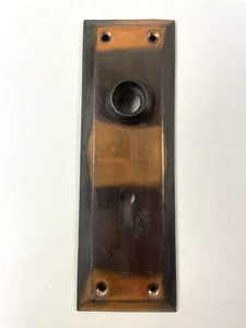 Copper Oxide Steel Door Plate Skeleton Key Hole Vintage Antique - Picture 1 of 8