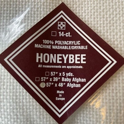 Zweigart 14 Count Blank Honeybee Afghan (7566) 48" x 57" (1.3yds) Pink (464) - Image 1 of 4