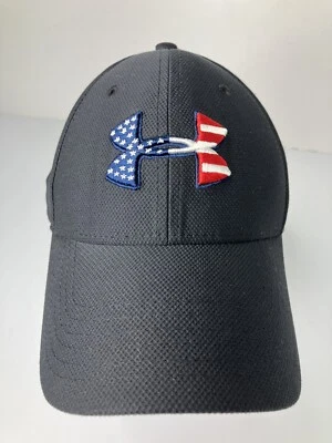Under Armour Cap UA Hat Men's Freedom Blitzing HeatGear® USA Flag Black Stretch  - Image 1 of 4