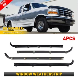 4PC Weatherstrips Belt Seal For 87-97 Ford F150 F250 F350 Window Moulding Trim - Picture 1 of 9
