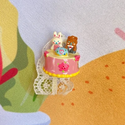 Wedding bear bunny with veil cake 925 sterling silver charm for bracelet bangle - Image 1 of 4