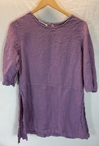 Bryn Walker Purple Women’s Linen Tunic Top Size XS artsy lagenlook - Picture 1 of 11