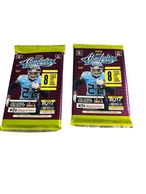 2021 Panini Absolute Football Sealed 8 Card Cello Trading Cards NFL 2 Packs - Image 1 of 3