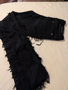 Guapi Hose Herren 36 Schwarz Distressed Shredded Struktur Streetwear Unikat - Bild 1 von 13
