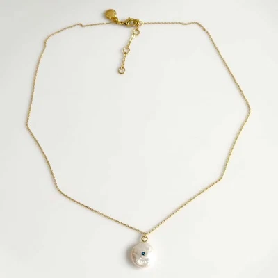 16" Jcrew Baroque Pearl Pendant Necklace Chic Women Party Vacation Jewelry Gift - Image 1 of 4