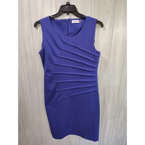 Calvin Klein Damen Starburst Etuikleid Lila Größe 12 Ärmellos - Bild 1 von 7