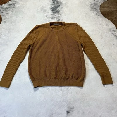 Sean John Sweater Mens Size 3XL Brown Knit Crewneck Pullover Textured Cotton - Image 1 of 4