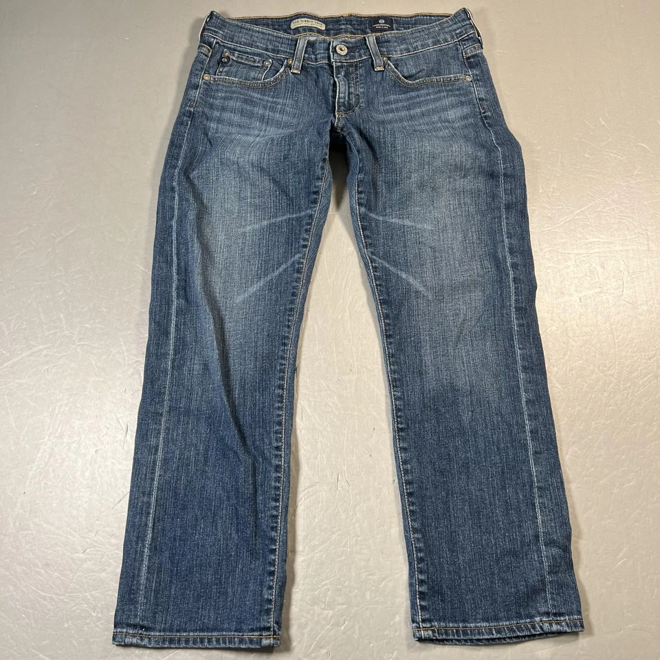Jeans feminino AG Adriano Goldschmied 27 azul Tomboy crop jeans reto relaxado - Imagem 1 de 4