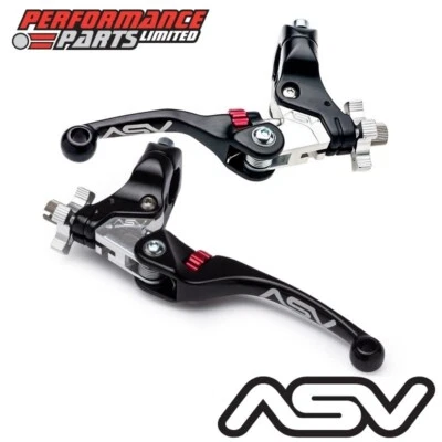 ASV Black F4 Short Brake + Long Clutch Lever + Std Perch for Honda XR100 R 1982 - Image 1 of 4