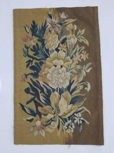 Antique French Aubusson Floral Tapestry 50x32cm - Picture 1 of 14