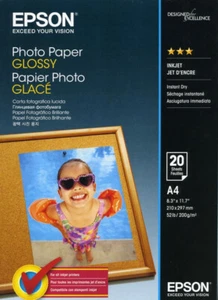 Papier Epson Glossy Paper A4 20 feuilles 200g C13S042538 - Photo 1/2