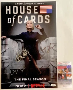 Póster autógrafo de House of Cards firmado por 4 11x17 Diane Lane Certificado de Autenticidad JSA - Imagen 1 de 1