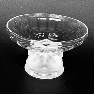 Lalique Kristall Nogent Vier-Vogel Sockel Schale - entworfen 1966 von Marc Lalique - Bild 1 von 10