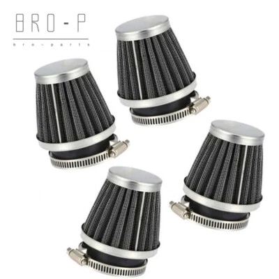4X Fit Suzuki GS700 GS750 GS850 GS1000 GS1100 GS1150 Chrome 54mm Air POD Filter - Image 1 of 4