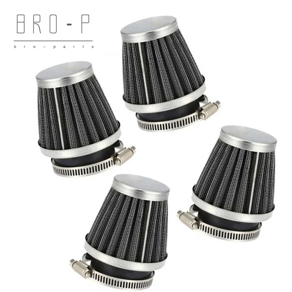 4X Fit Suzuki GS700 GS750 GS850 GS1000 GS1100 GS1150 Chrome 54mm Air POD Filter - Image 1 of 4