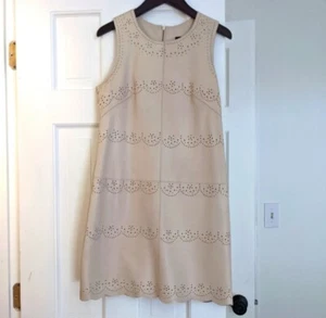 French Connection Cream Leather Dress Broderie Brogue US size 6 - Picture 1 of 7