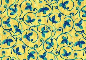 Interior Fabric Gold Tone on Tone Royal Teal Cotton Drapery Upholstery - Bild 1 von 2