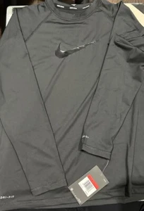 Nike schwarz Swoosh Langarm Dry Fit - Schwimmen UPF 40 Large Damen neu mit Etikett - Bild 1 von 1
