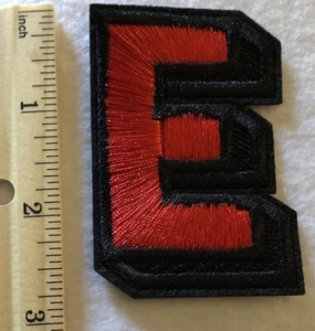 Letter E Red And Black Patch - Picture 1 of 2