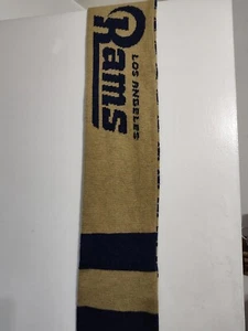 NFL Los Angeles Rams-Knit Scarf-Blue & Gold-65"-Holiday Pattern-NEW WITHOUT TAGS - Picture 1 of 7