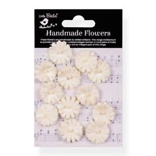 Larisa Ivory Pearl flower 3D scrapbook stickers 12/pk - Little Birdie CR94193