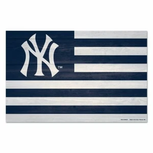 NEW YORK YANKEES AMERICANA FLAG WOOD SIGN 11"x17" NEW WINCRAFT ⚾ - Picture 1 of 1