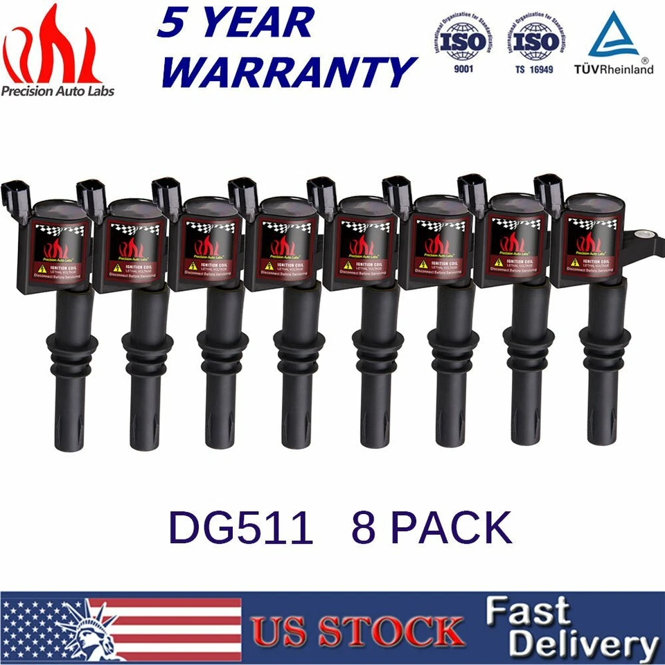Paquete de 8 tapones de bobina de encendido de alto rendimiento DG511 para Ford F150 V8 5,4 L 2004-2008 Foto 1 de 4