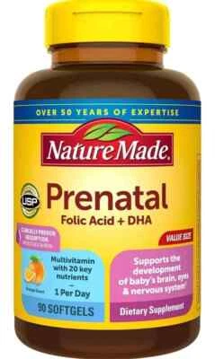 🔥✅ Nature Made Prenatal Folic Acid Multi + DHA • 90 Day Supply • Exp. 2026+ - Image 1 of 4