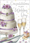 Wedding Day Card - Congratulations Wedding Cake & Rings Regal NEW