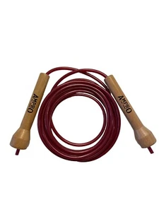 AMPRO Adjustable Deluxe Wooden Handle 10ft Speed Rope - Skipping Rope - Fitness - Picture 1 of 1